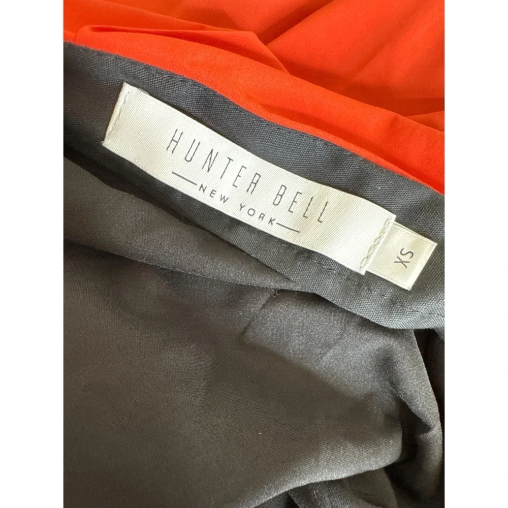 Hunter Bell Layered Orange & Black Halter Dress Asymmetrical Hem Size XS - Picture 4 of 5